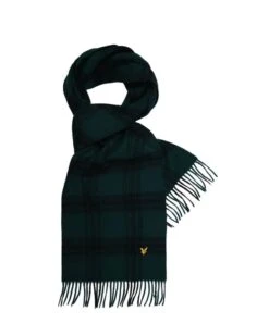 Lyle & Scott Check Lambswool Scarf Argyle Teal/Black