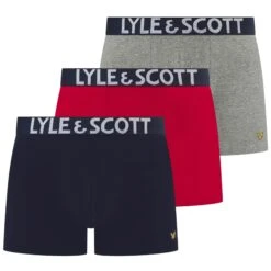 Lyle & Scott Daniel Boxer Briefs 3 Pack Barbados Cherry/Grey/Peacoat
