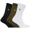 Lyle & Scott Hamilton 3 Pack Socks Dark Olive / White / Black -Casa Moda Store lyle scott hamilton 3 pack socks dark olive white black northern ireland belfast 244