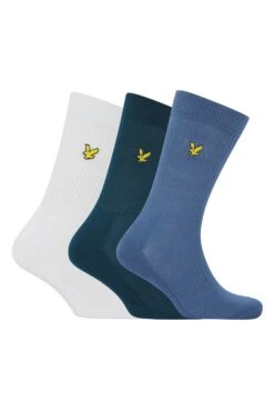 Lyle & Scott Hamilton 3 Pack Socks Sailor Blue/White /Blue Horizon
