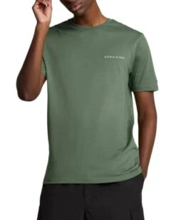 Lyle & Scott Mens Embroidered T-Shirt Duck Green/Cove