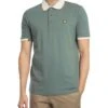 Lyle & Scott Mens Half Tipped Polo Shirt Green Mercurial