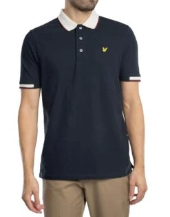 Lyle & Scott Mens Half Tipped Polo Shirt Navy