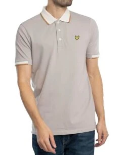 Lyle & Scott Mens Half Tipped Polo Shirt Pale Grey