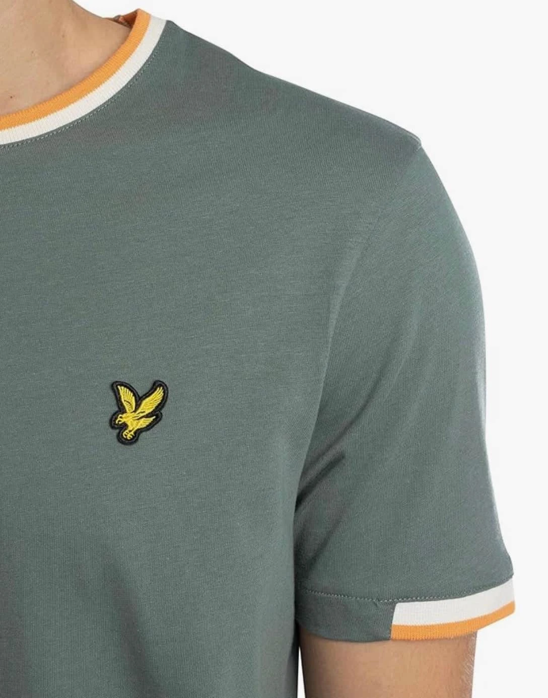 Lyle & Scott Mens Half Tipped T-Shirt Green Mercurial 4 Lyle & Scott Mens Half Tipped T-Shirt Green Mercurial - Image 2