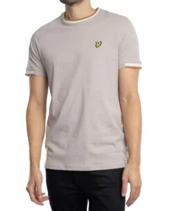 Lyle & Scott Mens Half Tipped T-Shirt Pale Grey