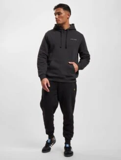 Lyle & Scott Mens Loopback Embroidered Hoodie Jet Black/White -Casa Moda Store lyle scott mens loopback embroidered hoodie jet black white northern ireland belfast 624