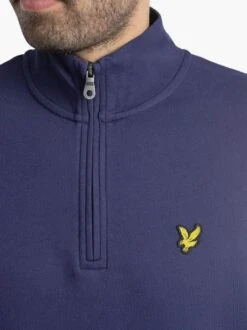 Lyle & Scott Mens Loopback Quarter Zip Sweatshirt Deep Indigo -Casa Moda Store lyle scott mens loopback quarter zip sweatshirt deep indigo northern ireland belfast 532