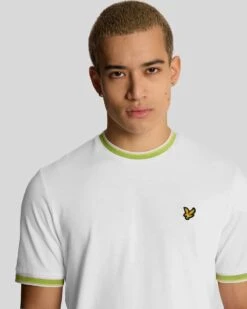 Lyle & Scott Mens Multi Tipped T-Shirt White/ Vibrant Kiwi/ Key Lime -Casa Moda Store lyle scott mens multi tipped t shirt white vibrant kiwi key lime northern ireland 763