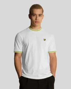 Lyle & Scott Mens Multi Tipped T-Shirt White/ Vibrant Kiwi/ Key Lime -Casa Moda Store lyle scott mens multi tipped t shirt white vibrant kiwi key lime northern ireland 798