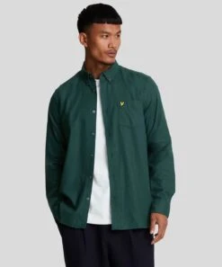 Lyle & Scott Mens Plain Flannel Shirt Argyle Teal -Casa Moda Store lyle scott mens plain flannel shirt argyle teal northern ireland belfast lisburn 826