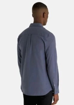 Lyle & Scott Mens Plain Flannel Shirt Gunmetal Grey -Casa Moda Store lyle scott mens plain flannel shirt gunmetal grey northern ireland belfast lisburn 380