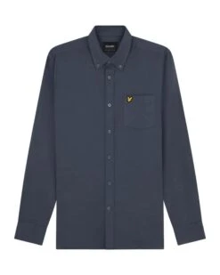 Lyle & Scott Mens Plain Flannel Shirt Gunmetal Grey -Casa Moda Store lyle scott mens plain flannel shirt gunmetal grey northern ireland belfast lisburn 540