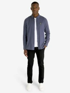 Lyle & Scott Mens Plain Flannel Shirt Gunmetal Grey -Casa Moda Store lyle scott mens plain flannel shirt gunmetal grey northern ireland belfast lisburn 646