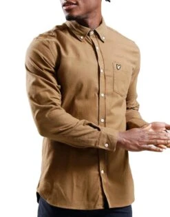 Lyle & Scott Mens Plain Flannel Shirt Wild Nettle