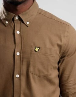 Lyle & Scott Mens Plain Flannel Shirt Wild Nettle -Casa Moda Store lyle scott mens plain flannel shirt wild nettle northern ireland belfast lisburn 814