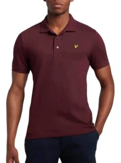 Lyle & Scott Men's Plain Polo Shirt Burgundy