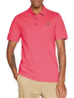Lyle & Scott Men's Plain Polo Shirt Electric Pink