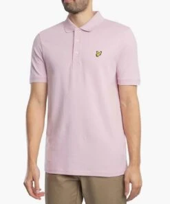 Lyle & Scott Mens Plain Polo Shirt Pink Light