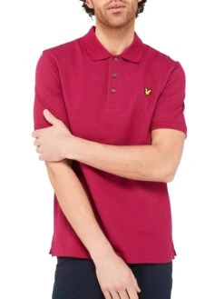 Lyle & Scott Mens Plain Polo Shirt Rich Burgundy