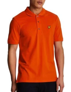 Lyle & Scott Men's Plain Polo Shirt Tangerine Tango
