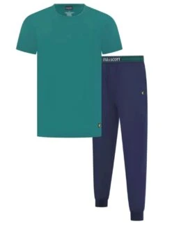 Lyle & Scott Mens Pyjamas Loungewear Cash Bayberry/Peacoat