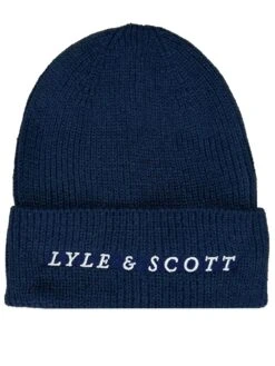 Lyle & Scott Mens Ribbed Beanie Navy