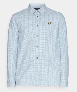 Lyle & Scott Mens Shepherd Gingham Check Shirt Slate Blue/White -Casa Moda Store lyle scott mens shepherd gingham check shirt slate blue white northern ireland belfast 449