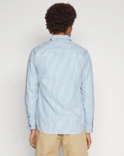 Lyle & Scott Mens Shepherd Gingham Check Shirt Slate Blue/White -Casa Moda Store lyle scott mens shepherd gingham check shirt slate blue white northern ireland belfast 787