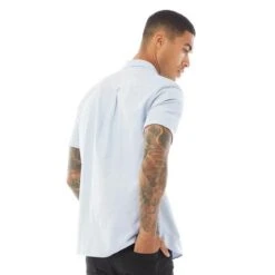 Lyle & Scott Mens Short Sleeve Oxford Shirt Riviera Blue -Casa Moda Store lyle scott mens short sleeve oxford shirt riviera blue northern ireland belfast lisburn 733