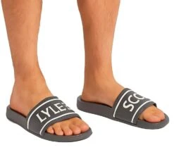 Lyle & Scott Mens Sliders Gunmetal