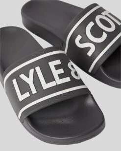 Lyle & Scott Mens Sliders Gunmetal -Casa Moda Store lyle scott mens sliders gunmetal northern ireland belfast lisburn 904