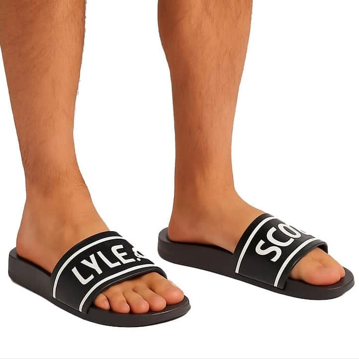 Lyle & Scott Mens Sliders Jet Black 3 Lyle & Scott Mens Sliders Jet Black
