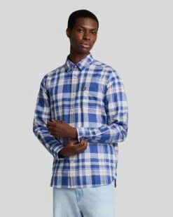 Lyle & Scott Mens Spring Tartan Shirt Now Blue -Casa Moda Store lyle scott mens spring tartan shirt now blue northern ireland belfast lisburn 993