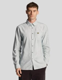 Lyle & Scott Mens Stripe Oxford Shirt Court Green/White -Casa Moda Store lyle scott mens stripe oxford shirt court green white northern ireland belfast lisburn 109