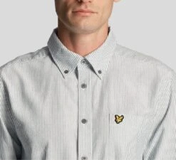Lyle & Scott Mens Stripe Oxford Shirt Court Green/White -Casa Moda Store lyle scott mens stripe oxford shirt court green white northern ireland belfast lisburn 655