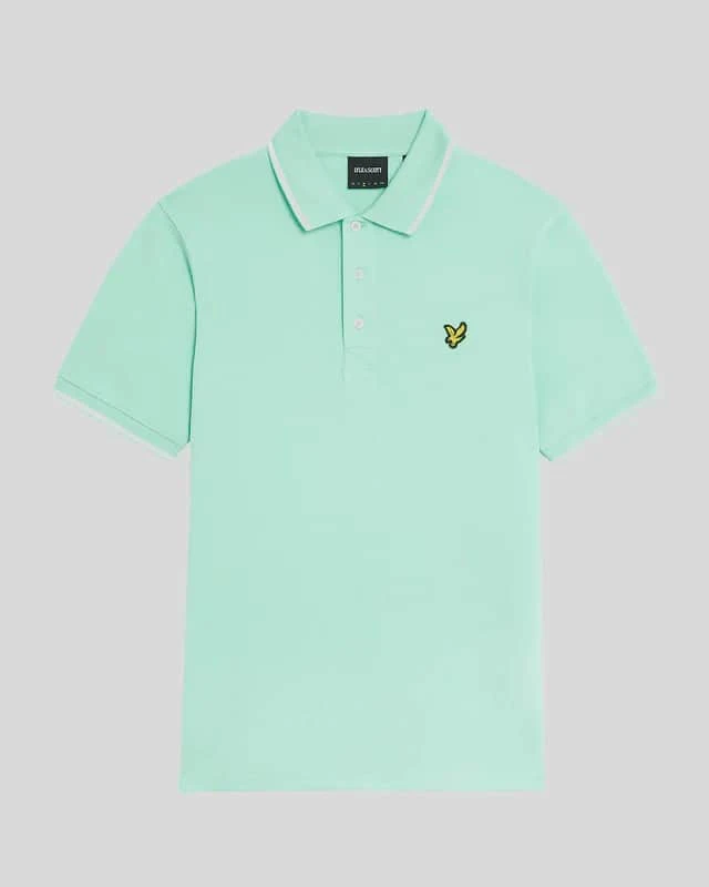 Lyle & Scott Mens Tipped Polo Shirt Aquamarine/White 4 Lyle & Scott Mens Tipped Polo Shirt Aquamarine/White - Image 2