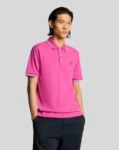 Lyle & Scott Mens Tipped Polo Shirt Fuchsia/White -Casa Moda Store lyle scott mens tipped polo shirt fuchsia white northern ireland belfast lisburn 576