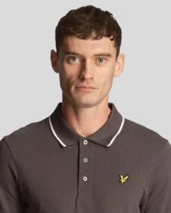 Lyle & Scott Men's Tipped Polo Shirt Gunmetal/White -Casa Moda Store lyle scott mens tipped polo shirt gunmetal white northern ireland belfast lisburn 235