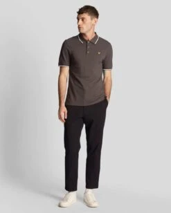 Lyle & Scott Men's Tipped Polo Shirt Gunmetal/White -Casa Moda Store lyle scott mens tipped polo shirt gunmetal white northern ireland belfast lisburn 796