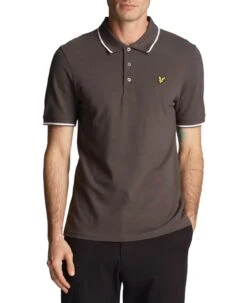 Lyle & Scott Men's Tipped Polo Shirt Gunmetal/White