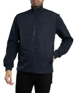 Lyle & Scott Mens Tonal Hybrid Jacket Dark Navy