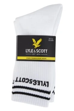 Lyle & Scott Mens Walter 3 Pack Sports Socks White 7-11UK -Casa Moda Store lyle scott mens walter 3 pack sports socks white 7 11uk northern ireland belfast lisburn 792