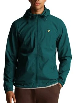 Lyle & Scott Mens Zip Through Hooded Jacket Malachite Green