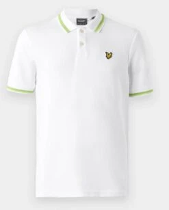 Lyle & Scott Multi Tipped Polo Shirt White/Vibrant Kiwi/Key Lime -Casa Moda Store lyle scott multi tipped polo shirt white vibrant kiwi key lime northern ireland belfast 279