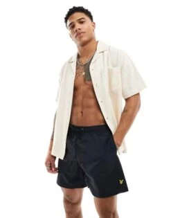 Lyle & Scott Plain Swim Shorts Jet Black -Casa Moda Store lyle scott plain swim shorts jet black northern ireland belfast lisburn 513