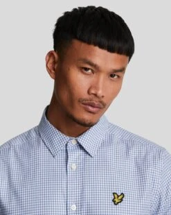 Lyle & Scott Shepherd Check Shirt Crafted Blue/White -Casa Moda Store lyle scott shepherd check shirt crafted blue white northern ireland belfast lisburn 455