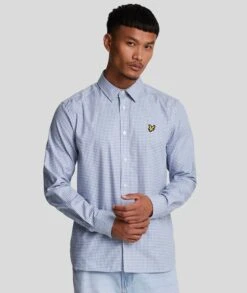 Lyle & Scott Shepherd Check Shirt Crafted Blue/White -Casa Moda Store lyle scott shepherd check shirt crafted blue white northern ireland belfast lisburn 703