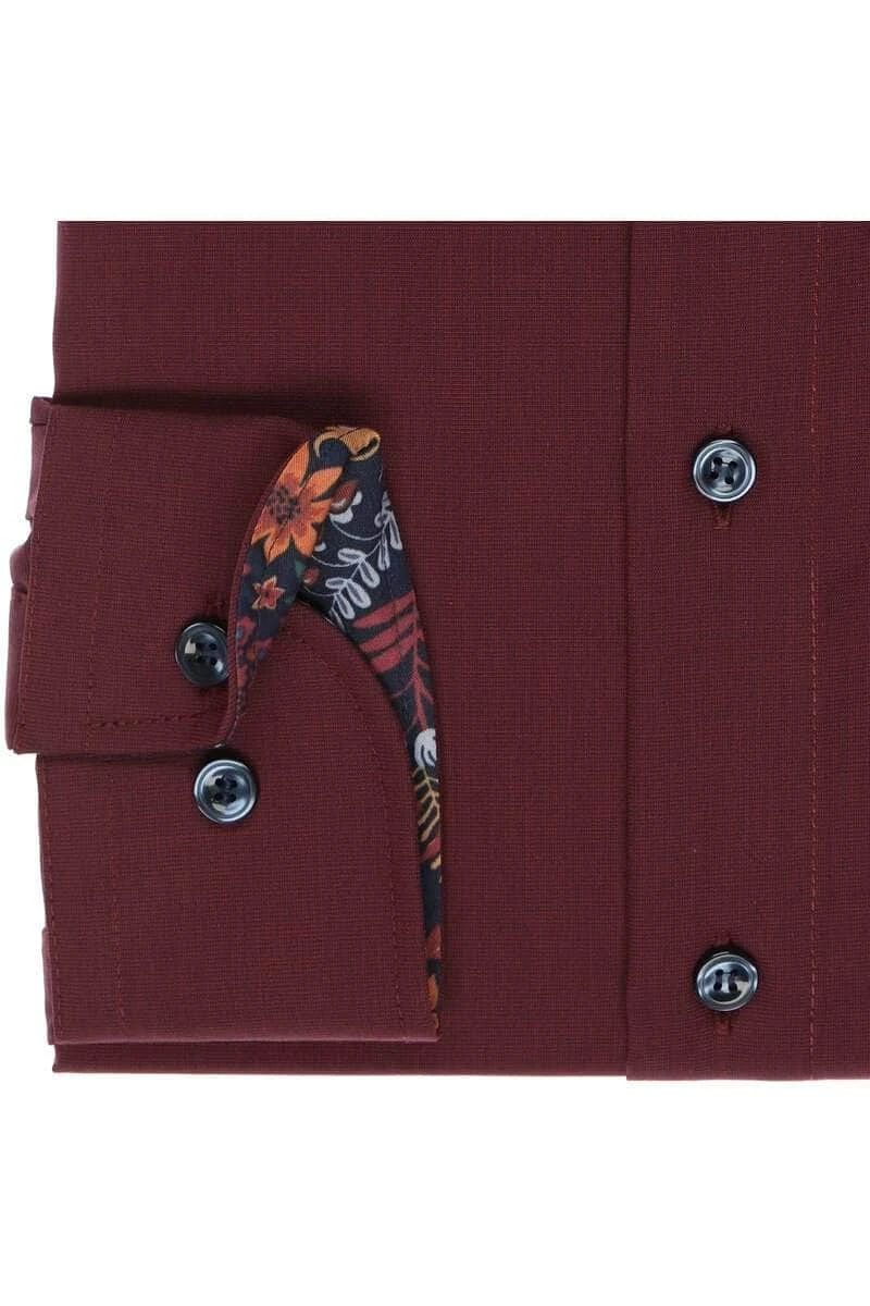 Marvelis- Modern Fit Shirt - Non Iron - Dark Red 5 Marvelis- Modern Fit Shirt - Non Iron - Dark Red - Image 3