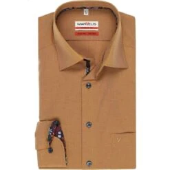 Marvelis-Modern Fit Shirt-Non Iron-Tan